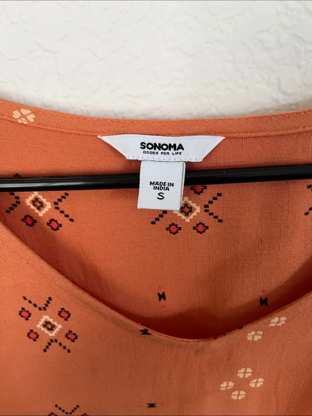Sonoma Rust Short-Sleeve Midi Dress with Tie Waist